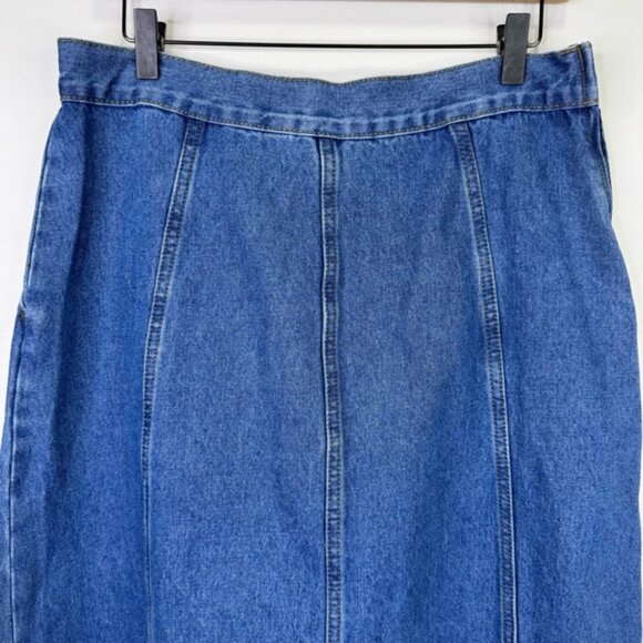 Cider Blue Denim A Line Maxi Skirt Size XL Western Classic - Picture 7 of 10